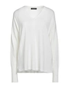 Aragona Woman Sweater Ivory Size 8 Wool In White
