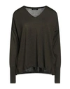Aragona Woman Sweater Military Green Size 8 Wool