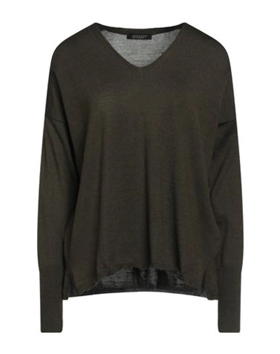 Aragona Woman Sweater Military Green Size 8 Wool