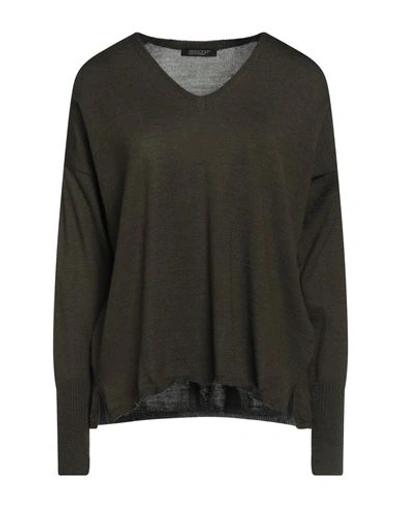 Aragona Woman Sweater Military Green Size 8 Wool In Green