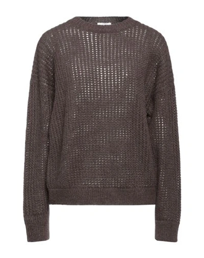Peserico Woman Sweater Dark Brown Size 10 Baby Alpaca Wool, Polyamide, Virgin Wool, Polyester In Brown