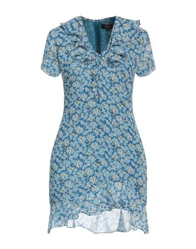 De La Vali Woman Short Dress Blue Size 4 Recycled Polyester