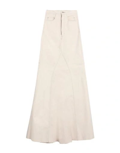 Rick Owens Woman Denim Skirt Beige Size 28 Cotton