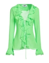 Msgm Woman Shirt Acid Green Size 6 Polyester