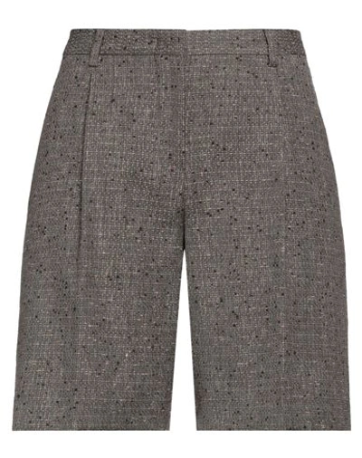 Lardini Woman Shorts & Bermuda Shorts Dark Brown Size 4 Virgin Wool, Linen, Viscose, Polyamide