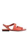 GANNI GANNI WOMAN THONG SANDAL TOMATO RED SIZE 8 SOFT LEATHER