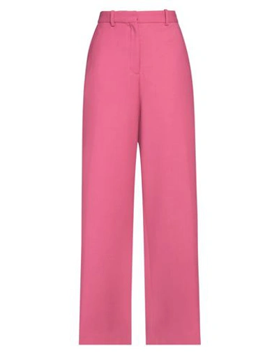 Maje Woman Pants Fuchsia Size 10 Wool, Polyester, Econyl In Pink