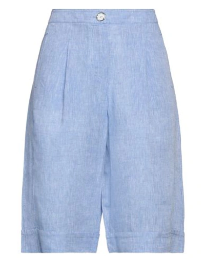 Elisa Cavaletti By Daniela Dallavalle Woman Cropped Pants Azure Size 12 Linen In Blue