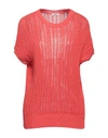 Peserico Woman Sweater Coral Size 4 Cotton, Polyester In Red