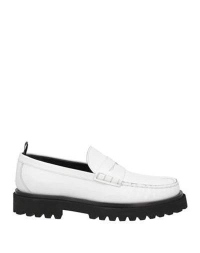 Officine Creative Italia Man Loafers White Size 12 Soft Leather
