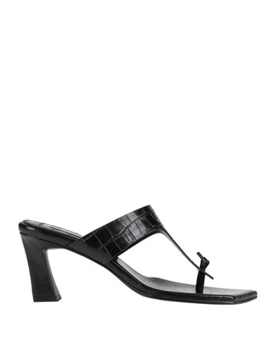 Reike Nen Woman Toe Strap Sandals Black Size 8 Bovine Leather