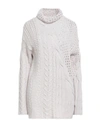 Agnona Woman Turtleneck Light Grey Size M Cashmere In Grey