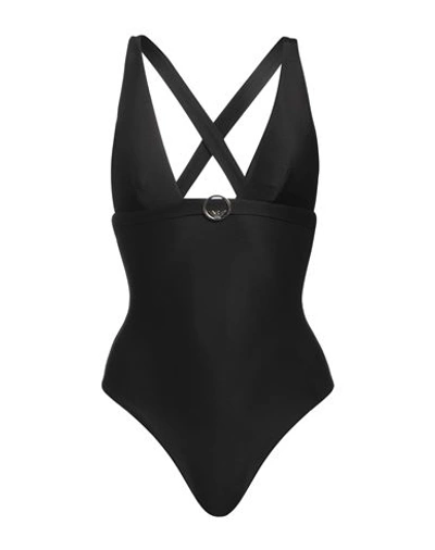 Emporio Armani Woman One-piece Swimsuit Black Size 4 Polyamide, Elastane