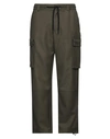 Moncler Grenoble Man Pants Military Green Size L Virgin Wool, Polyamide In Green