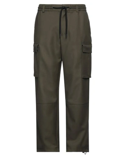 Moncler Grenoble Man Pants Military Green Size L Virgin Wool, Polyamide