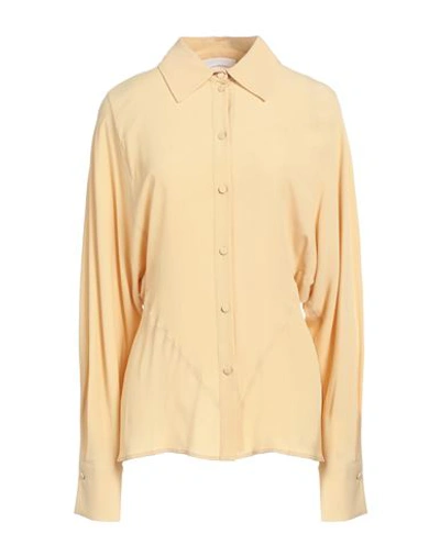 Erika Cavallini Woman Shirt Light Yellow Size 6 Acetate, Silk