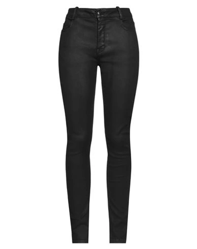 Ann Demeulemeester Woman Jeans Black Size 26 Cotton, Lyocell, Elastomultiester, Rubber