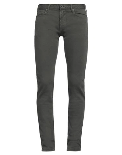Emporio Armani Man Jeans Lead Size 30w-34l Cotton, Elastane In Grey