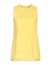 Tommy Hilfiger Woman Top Yellow Size 6 Linen