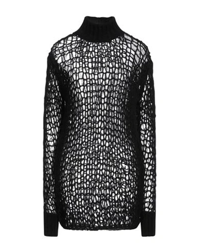 Ann Demeulemeester Woman Turtleneck Black Size M Virgin Wool, Polyamide