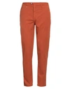 Berna Man Pants Rust Size 38 Cotton, Elastane In Red