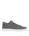 Tod's Man Sneakers Lead Size 9.5 Soft Leather In Grey