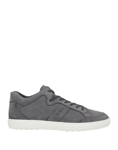 Tod's Man Sneakers Lead Size 9.5 Soft Leather In Grey