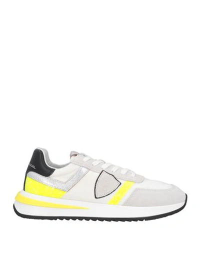 Philippe Model Woman Sneakers Yellow Size 8 Soft Leather, Textile Fibers