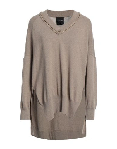 Daniela Drei Woman Sweater Sand Size 4 Merino Wool, Viscose, Polyamide, Cashmere In Beige