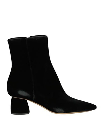 Emporio Armani Woman Ankle Boots Black Size 7.5 Viscose, Cupro
