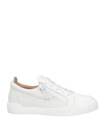 Giuseppe Zanotti Man Sneakers White Size 13 Soft Leather