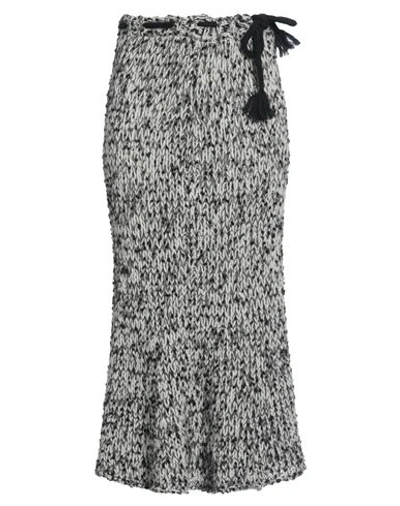 Moncler 2  1952 Woman Midi Skirt Off White Size M Wool, Polyamide