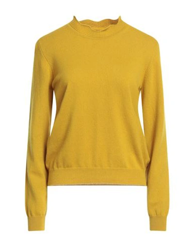 Ballantyne Woman Turtleneck Ocher Size 6 Cashmere In Yellow