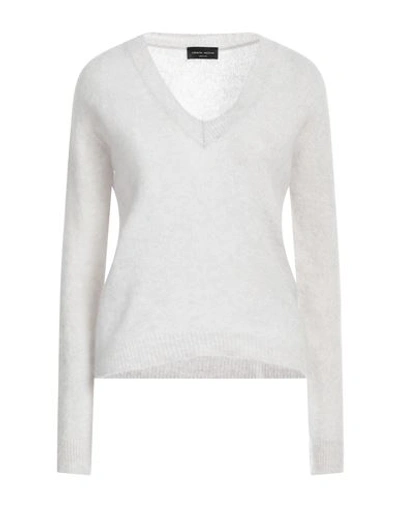 Roberto Collina Woman Sweater Light Grey Size L Mohair Wool, Wool, Nylon, Elastane In Grey