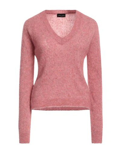 Roberto Collina Woman Sweater Antique Rose Size M Mohair Wool, Wool, Nylon, Elastane In Pink