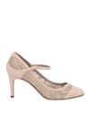 Dolce & Gabbana Woman Pumps Sand Size 5.5 Viscose, Cotton, Goat Skin, Polyamide In Beige