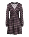 Ottod'ame Woman Mini Dress Mustard Size 6 Viscose In Purple
