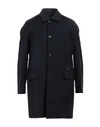 Paolo Pecora Man Overcoat & Trench Coat Midnight Blue Size 38 Polyester, Wool, Elastane
