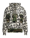 Dolce & Gabbana All-over Logo Hooded Sweatshirt With Camo Pockets In White