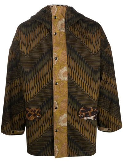 Pierre-louis Mascia Graphic-print Hooded Jacket In Green