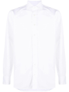 Lardini Spread Collar Cotton Button Up Shirt In White