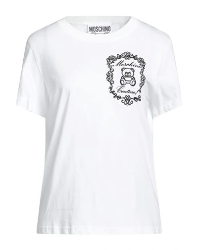 Moschino Woman T-shirt White Size 8 Organic Cotton