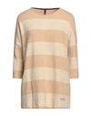 Empathie Woman Sweater Sand Size S Cotton, Acrylic, Elastane In Beige