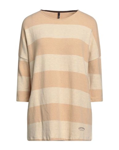 Empathie Woman Sweater Sand Size L Cotton, Acrylic, Elastane In Beige
