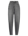 Noir'n'bleu Woman Jeans Grey Size 28 Cotton In Grey