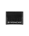 Givenchy Black 4g Leather Card Holder With Logo In Black