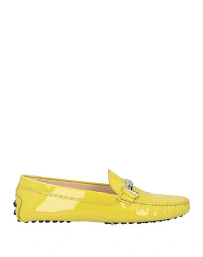 Tod's Woman Loafers Yellow Size 6.5 Soft Leather