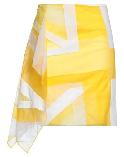 Burberry Woman Mini Skirt Yellow Size 6 Polyamide