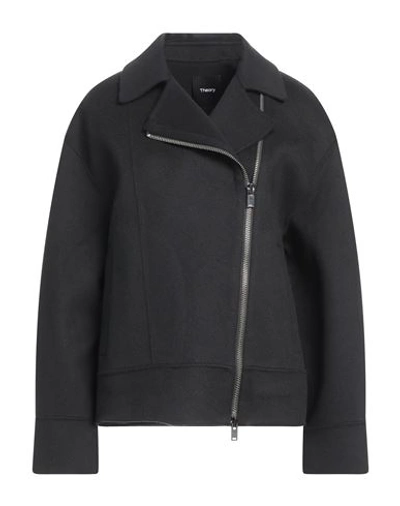 Theory Woman Jacket Black Size S Cashmere, Cupro In Black