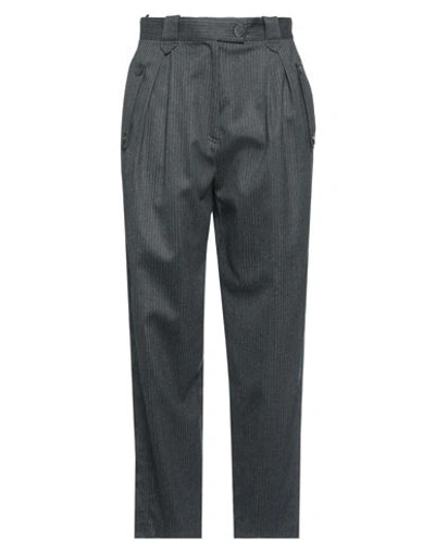 Iro Woman Pants Lead Size 10 Virgin Wool, Elastane In Grey